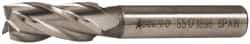 Accupro - 7/16", 1" LOC, 3/8" Shank Diam, 2-11/16" OAL, 4 Flute, Powdered Metal Square End Mill - Single End, Uncoated, Spiral Flute, 30° Helix, Centercutting, Right Hand Cut, Right Hand Flute - Benchmark Tooling