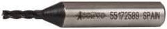 Accupro - 1/8", 3/8" LOC, 3/8" Shank Diam, 2-5/16" OAL, 4 Flute, Powdered Metal Square End Mill - Single End, TiAlN Finish, Spiral Flute, 30° Helix, Centercutting, Right Hand Cut, Right Hand Flute - Benchmark Tooling