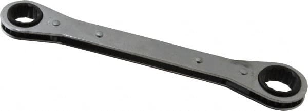 Proto - 5/8" x 3/4" 12 Point Ratcheting Box Wrench - Double End, 1-5/8" Head Diam x 1/2" Head Thickness, 8-1/8" OAL, Steel, Chrome Finish - Benchmark Tooling