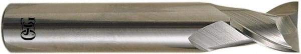 OSG - 7.5mm, 16mm LOC, 8mm Shank Diam, 60mm OAL, 2 Flute, Solid Carbide Square End Mill - Single End, Uncoated, Spiral Flute, 30° Helix, Right Hand Cut, Right Hand Flute, Series 8120 - Benchmark Tooling
