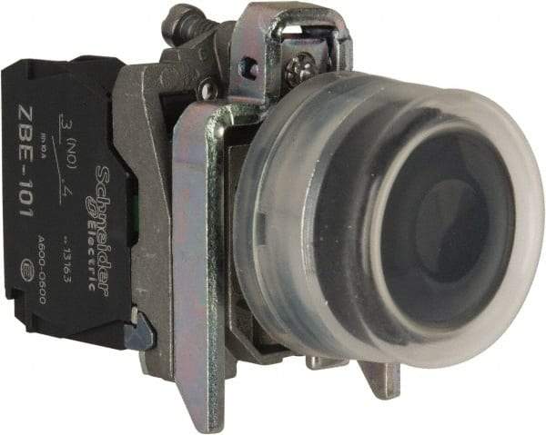 Square D - 0.87 Inch Mount Hole, Pushbutton Switch Only - Round, Black Pushbutton, Illuminated, Momentary (MO), Shock and Vibration Resistant - Benchmark Tooling