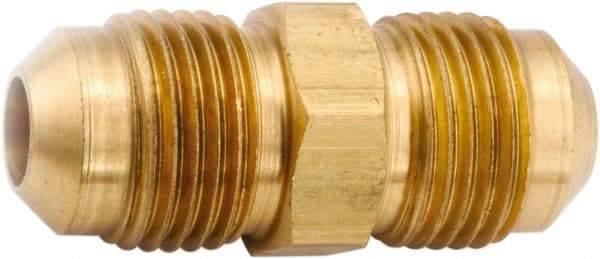 ANDERSON METALS - 1/2" Tube OD, 45° Lead Free Brass Flared Tube Union - Flare x Flare Ends - Benchmark Tooling