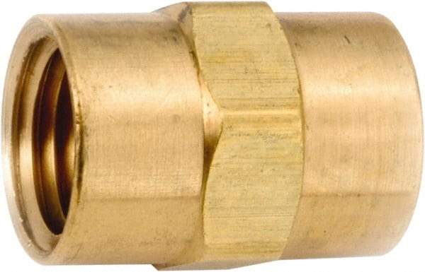 ANDERSON METALS - 1/2-14 Female Thread, Lead Free Brass Industrial Pipe Coupling - FNPT, 1,000 psi - Benchmark Tooling