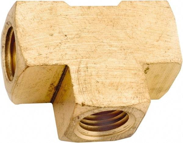 ANDERSON METALS - 3/8-18 Female Thread, Lead Free Brass Industrial Pipe Female Tee - FNPT, 1,000 psi - Benchmark Tooling