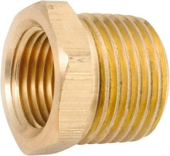 ANDERSON METALS - 1-11 Male Thread x 1/4-18 Female Thread, Lead Free Brass Industrial Pipe Hex Bushing - MNPT x FNPT, 1,000 psi - Benchmark Tooling