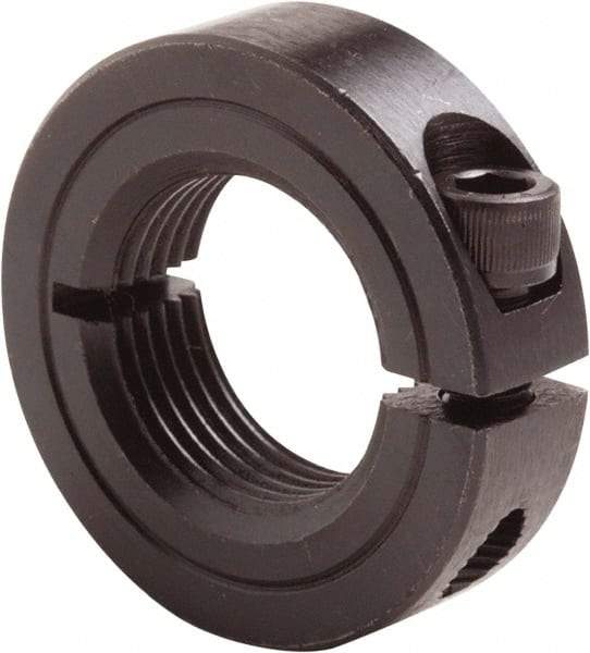 Climax Metal Products - 1-1/8 -7 Thread, Steel, One Piece Threaded Shaft Collar - 1-7/8" Outside Diam, 1/2" Wide - Benchmark Tooling