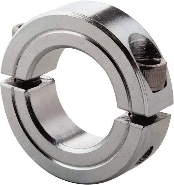 Climax Metal Products - 1-1/16" Bore, Steel, Two Piece Clamp Collar - 1-7/8" Outside Diam, 1/2" Wide - Benchmark Tooling