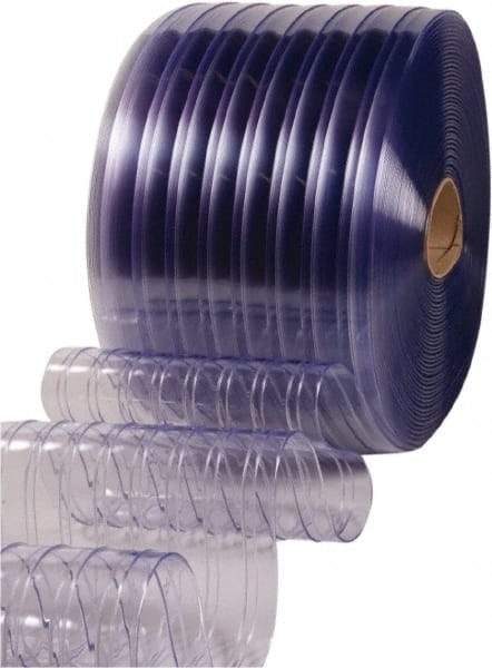 Clearway Door - Clear Ribbed QuickStrip Roll Dock Curtain Strips - 16" Wide x 100' Long x 0.144" Thick - Benchmark Tooling