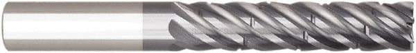 Niagara Cutter - 1", 6 Flute, Single End, Solid Carbide, 1/4" Corner Radius End Mill - 6" OAL, 38° Helix, Right Hand Flute, 3-1/8" LOC, Right Hand Cut - Benchmark Tooling