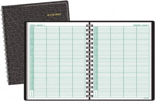AT-A-GLANCE - 365 Sheet, 8 x 10-7/8", Group Daily Appointment Book - Black - Benchmark Tooling