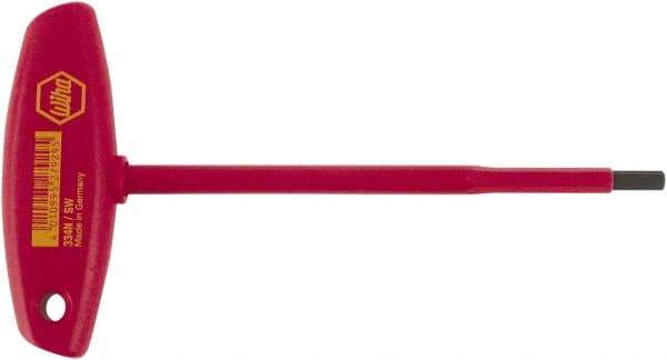 Wiha - 3/16" Hex, T-Handle, Insulated Hex Key - 6-29/32" OAL, Chrome Vanadium Molybdenum, Inch System of Measurement - Benchmark Tooling