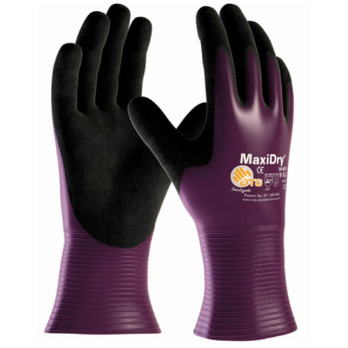 56-426/XXL Seamless Knits General Duty - MaxiDry by ATG - Drivers Style - Prpl./Black Nitrile Non-Slip