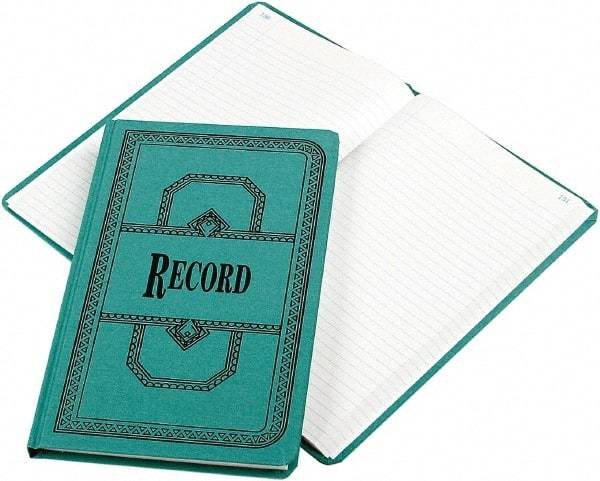 Boorum & Pease - 300 Sheet, 12-1/8 x 7-5/8", Record Rule Record/Account Book - Blue - Benchmark Tooling