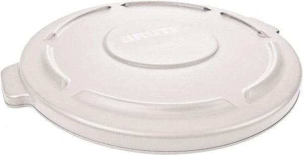 Rubbermaid - Round Lid for Use with 32 Gal Round Trash Cans - White, Low-Density Polyethylene, For Brute Trash Cans - Benchmark Tooling
