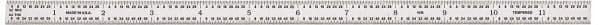 General - 12" Long, 1/64, 1/32" and 0.5, 1mm Graduation, Flexible Steel Rule - English/Metric Graduation Style, 1/2" Wide, Silver, Satin Chrome Finish - Benchmark Tooling