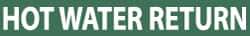 NMC - Pipe Marker with Hot Water Return Legend and No Graphic - 2-1/2 to 6" Pipe Outside Diam, White on Green - Benchmark Tooling