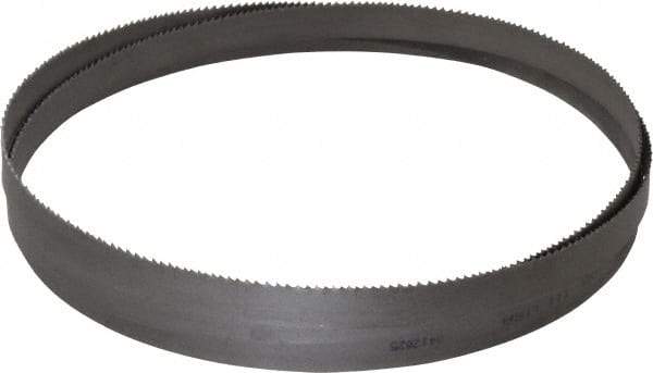 Lenox - 10 to 14 TPI, 5' 4-1/4" Long x 1/2" Wide x 0.025" Thick, Welded Band Saw Blade - Bi-Metal, Toothed Edge, Raker Tooth Set, Flexible Back, Contour Cutting - Benchmark Tooling