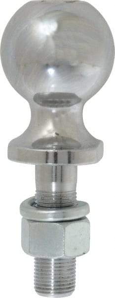 Reese - 2" Diam, 2-3/8" Shank Length, Hitch Ball - 3/4" Shank Diam, 3,500 Lb Capacity, Chrome Finish - Benchmark Tooling