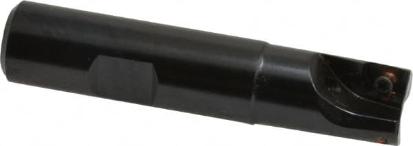 LMT - 5/8" Cut Diam, 0.354" Max Depth of Cut, 5/8" Shank Diam, 3" OAL, Indexable Square Shoulder End Mill - AD...0903...R Inserts, Weldon Shank, Series Univex - Benchmark Tooling