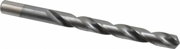 Chicago-Latrobe - 27/64" 135° High Speed Steel Jobber Drill - TiCN Finish, Right Hand Cut, Spiral Flute, Straight Shank, 5-3/8" OAL, Split Point - Benchmark Tooling