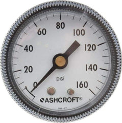 Ashcroft - 2" Dial, 1/4 Thread, 0-160 Scale Range, Pressure Gauge - Center Back Connection Mount - Benchmark Tooling