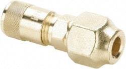 Parker - 500 Max psi, 1/4 Tube OD, Flare Union Access Valve - Brass - Benchmark Tooling