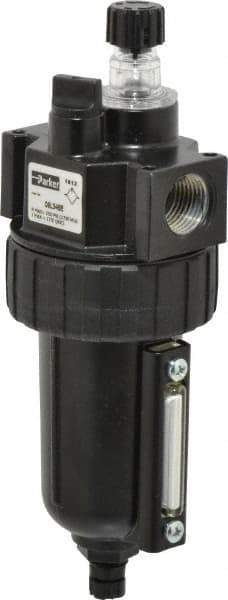 Parker - 1/2" NPT, 250 Max psi Intermediate Mist Lubricator - Metal Bowl with Sight Glass, Zinc Body, 90 CFM, 175°F Max Temp, 2.81" Wide x 7.82" High - Benchmark Tooling