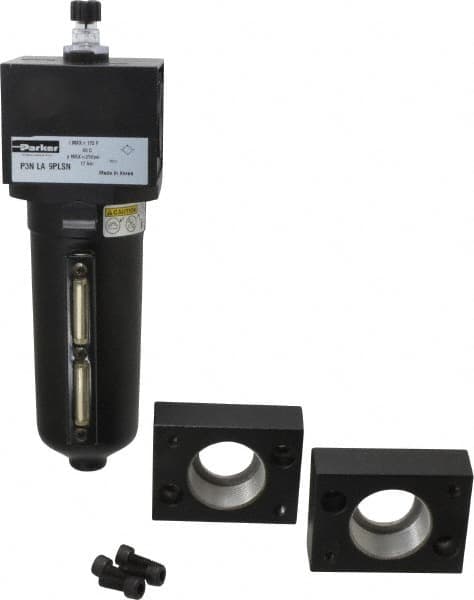 Parker - 1 1/2" NPT, 250 Max psi Heavy Duty Mist Lubricator - Metal Bowl with Sight Glass, Zinc Body, 260 CFM, 175°F Max Temp, 5.6" Wide x 11.81" High - Benchmark Tooling