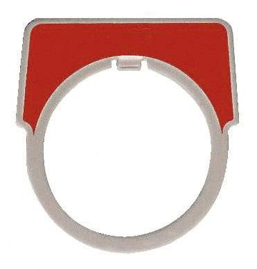 Schneider Electric - Rectangular, Aluminum Legend Plate - Blank - Red Background, 30mm Hole Diameter, 40mm Wide x 43mm High - Benchmark Tooling