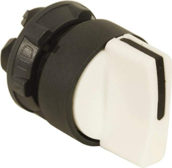 Schneider Electric - 22mm Mount Hole, 2 Position, Handle Operated, Selector Switch Only - White, Maintained (MA), Nonilluminated, Shock, Vibration and Water Resistant - Benchmark Tooling