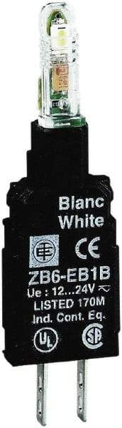Schneider Electric - 12-24 VAC White Lens LED Indicating Light - Quick Connect Connector, Shock Resistant, Vibration Resistant - Benchmark Tooling