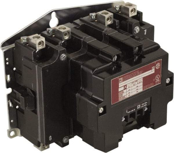 Square D - No Enclosure, 4 Pole, Electrically Held Lighting Contactor - 100 A (Tungsten), 220 VAC at 50 Hz, 240 VAC at 60 Hz - Benchmark Tooling