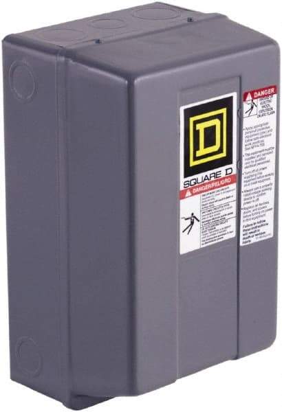 Square D - 3 Pole, 120 Coil Volt (Secondary) and 480 Coil Volt (Primary), 45 Amp NEMA Contactor - NEMA 1 Enclosure - Benchmark Tooling