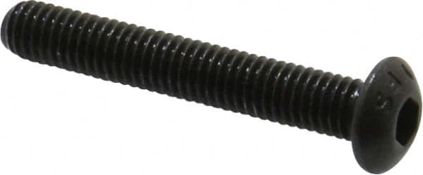 Value Collection - #10-32 UNF Hex Socket Drive, Button Screw - Alloy Steel, Black Oxide Finish, Fully Threaded, 1-1/4" Length Under Head - Benchmark Tooling
