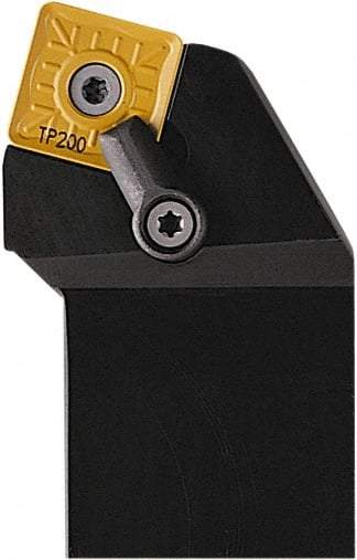 Seco - MSRN, Right Hand Cut, 75° Lead Angle, 1-1/2" Shank Height x 1-1/2" Shank Width, Negative Rake Indexable Turning Toolholder - 7" OAL, SNMG 643 Insert Compatibility, Series Multi-Directional Turning (MDT) - Benchmark Tooling