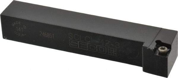 Seco - SCLC, Left Hand Cut, -5° Lead Angle, 3/4" Shank Height x 3/4" Shank Width, Neutral Rake Indexable Turning Toolholder - 4-1/2" OAL, CC..32.5. Insert Compatibility, Series Screw Lock - Benchmark Tooling