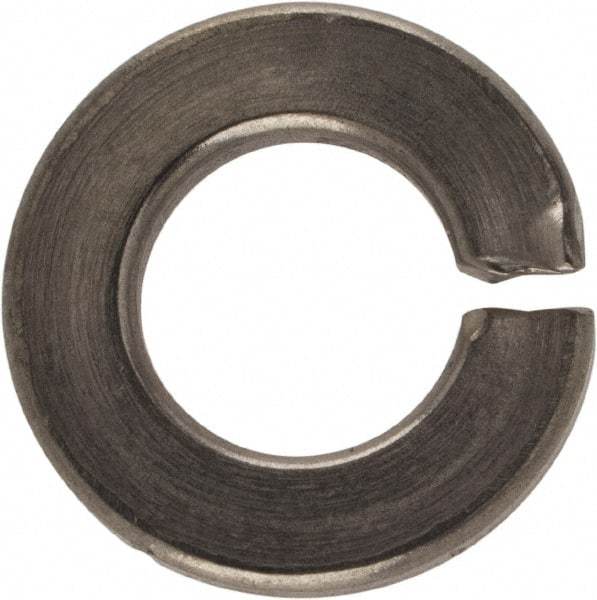 Made in USA - 1/4", 0.062" Thick Split Lock Washer - 400 Stainless Steel, Passivated Finish, 0.252" Min ID, 0.26" Max ID, 0.487" Max OD - Benchmark Tooling