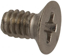 Made in USA - #2-56 UNC, 5/32" OAL Phillips Drive Machine Screw - Flat Head, Grade 18-8 Stainless Steel, Passivated Finish, Without Washer - Benchmark Tooling
