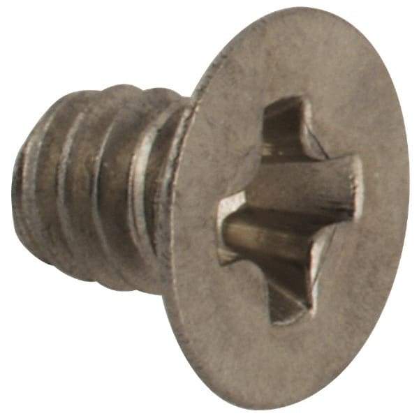Made in USA - #2-56 UNC, 1/8" OAL Phillips Drive Machine Screw - Flat Head, Grade 18-8 Stainless Steel, Passivated Finish, Without Washer - Benchmark Tooling