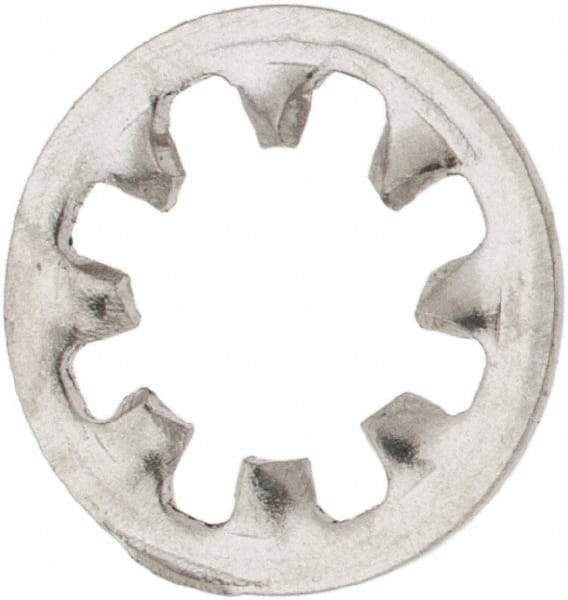 Made in USA - #8 Screw, 0.176" ID, Stainless Steel Internal Tooth Lock Washer - 0.336" OD, Uncoated, Grade 316 - Benchmark Tooling