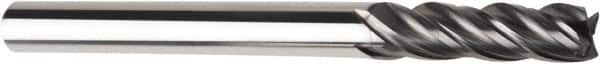 American Tool Service - 3/16", 5/8" LOC, 3/16" Shank Diam, 2" OAL, 4 Flute, Solid Carbide Square End Mill - Single End, AlCrN Finish, Spiral Flute, Variable° Helix, Centercutting, Right Hand Cut, Right Hand Flute - Benchmark Tooling