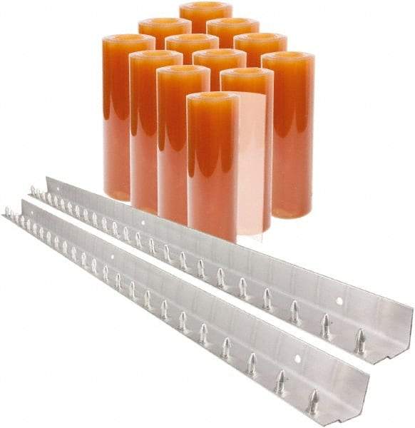 Aleco - 8' Door Width x 8' Door Height PVC Smooth Strip Door Kit - Light Beige Tint - Benchmark Tooling
