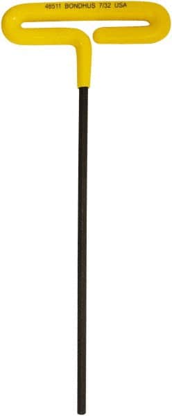 Bondhus - 7/32" Hex, T-Handle Cushion Grip, Hex Key - 249mm OAL, Inch System of Measurement - Benchmark Tooling