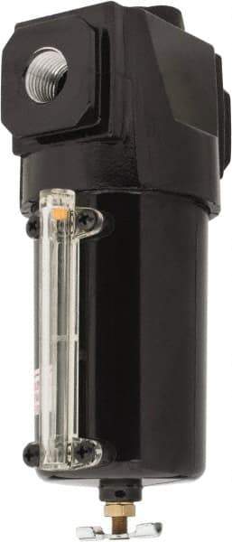 PRO-SOURCE - 1/2" Port Coalescing Filter - Zinc Bowl, Manual Drain, 250 Max psi, 0.03 Micron Rating, 3" Wide - Benchmark Tooling
