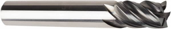 American Tool Service - 5/16", 1/2" LOC, 5/16" Shank Diam, 2" OAL, 5 Flute, Solid Carbide Square End Mill - Single End, AlCrN Finish, Spiral Flute, Variable° Helix, Centercutting, Right Hand Cut, Right Hand Flute - Benchmark Tooling