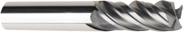 American Tool Service - 3/8", 7/8" LOC, 3/8" Shank Diam, 2-1/2" OAL, 4 Flute, Solid Carbide Square End Mill - Single End, AlCrN Finish, Spiral Flute, Variable° Helix, Centercutting, Right Hand Cut, Right Hand Flute - Benchmark Tooling