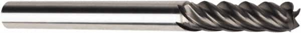 American Tool Service - 3/16", 5/8" LOC, 3/16" Shank Diam, 2" OAL, 5 Flute, Solid Carbide Square End Mill - Single End, AlCrN Finish, Spiral Flute, Variable° Helix, Centercutting, Right Hand Cut, Right Hand Flute - Benchmark Tooling
