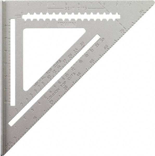 Irwin - 12" Blade Length, Aluminum Rafter Square - Benchmark Tooling