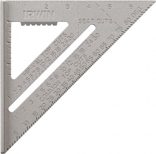 Irwin - 7" Blade Length, Aluminum Rafter Square - Benchmark Tooling