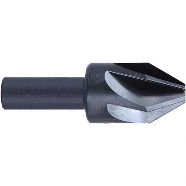 Melin Tool - 1" Head Diam, 1/2" Shank Diam, 6 Flute 90° High Speed Steel Countersink - Benchmark Tooling